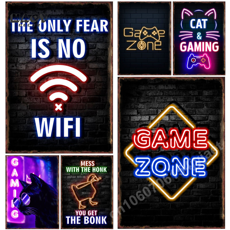 Neon Gaming Zone Metal Tin Sig - đánh giá và giá Gaming Accessories Europe