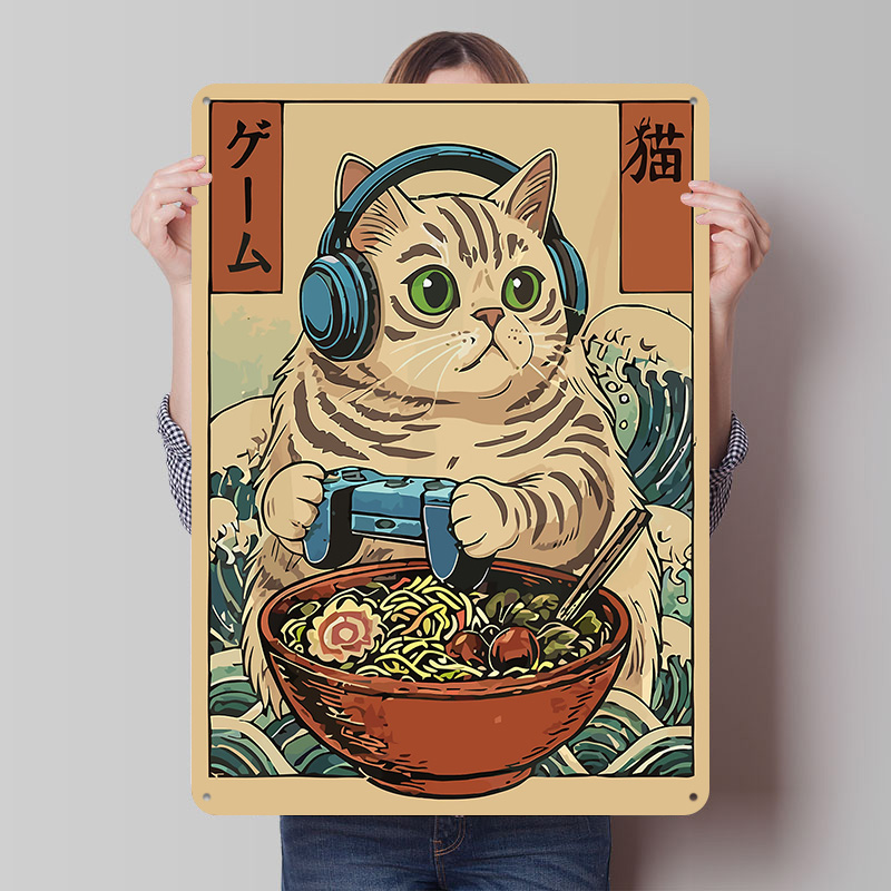 Gaming Cat Ramen Tin Plaque Po - đánh giá và giá Gaming Accessories Europe