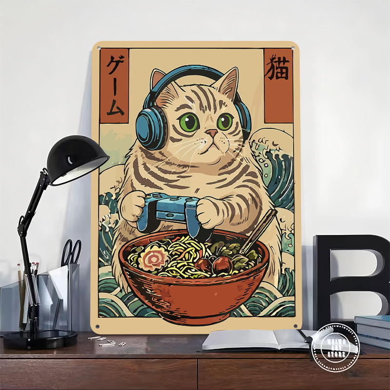 Gaming Cat Ramen Tin Plaque Po - đánh giá và giá Gaming Accessories Europe