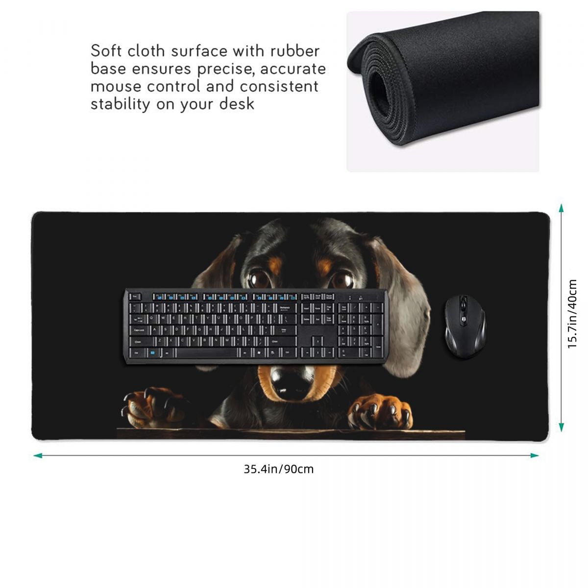 Large Mouse Pad Black Dachshun - đánh giá và giá Gaming Accessories Photo